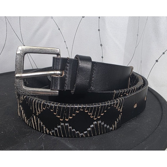 Indie Spirit Designs Jackets & Blazers - Indie Spirit Designs Black Womens Woven Leather Belt Medium Leather‎ Buckle